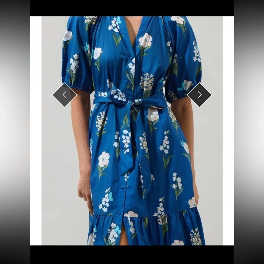 Sugarlips Madison Floral Wynette Tiered Midi Dress size 1X - Picture 5 of 12